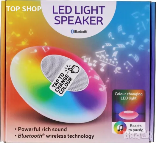 Многоцветна лампа/ блутуут колона от LED Light Speaker, снимка 4 - Лампи за стена - 48765167