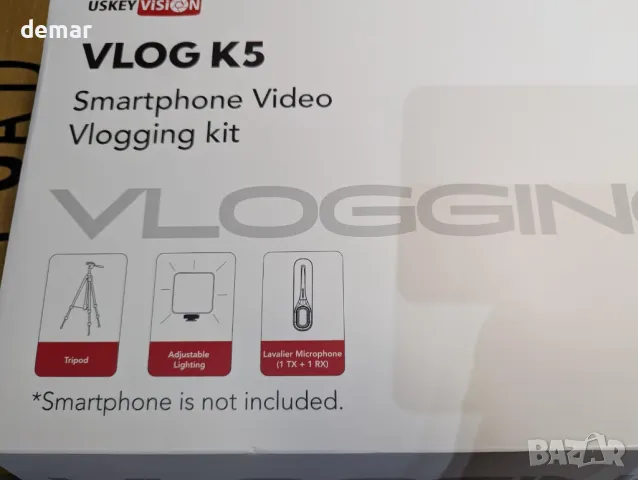 USKEYVISION комплект за Vlogging, безжичен петличен микрофон, 150 см, снимка 9 - Чанти, стативи, аксесоари - 49290998