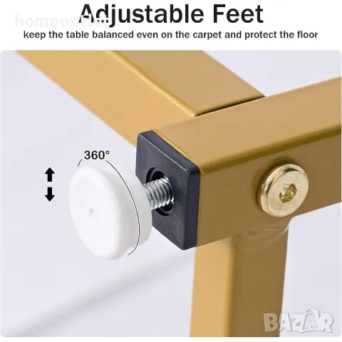 ПРОМОЦИЯ Елегантна конзолна маса със златиста основа и плот от синтетичен мрамор 10FJGSGS501, снимка 6 - Маси - 48849919