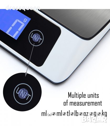 2975 Кухненска дигитална везна със сензорни бутони, до 5 кг., снимка 3 - Електронни везни - 34258129