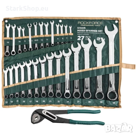 Звездогаечни Ключове Комбинирани от 6-36мм  – Rock Force 27 части + клещи гарги