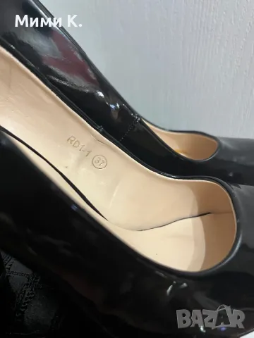 Дамски лачени обувки на ток, снимка 5 - Дамски елегантни обувки - 48968852