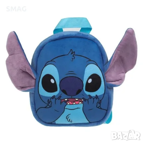 Детска плюшена раница с дизайн на Stitch в синьо и лилаво_1247207