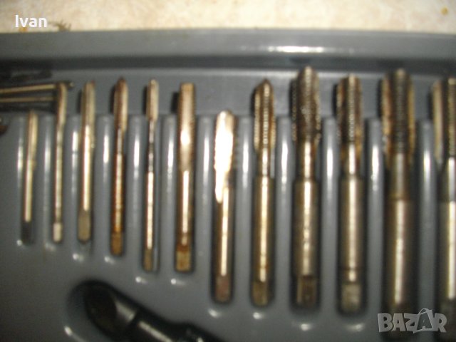 Старо Качество-ГДР-Комплект 58 части-Метчици/Плашки За Вътрешни/Външни Резби-Почти Нов-VEB-Altenburg, снимка 13 - Други инструменти - 40340556