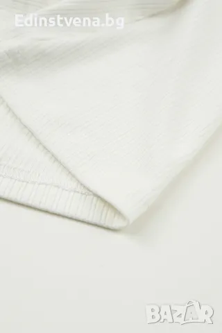 Дамска блуза в бял цвят с дълъг ръкав и връзки, снимка 7 - Блузи с дълъг ръкав и пуловери - 49891863