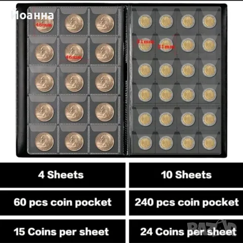 Албум за монети, снимка 3 - Нумизматика и бонистика - 49827252