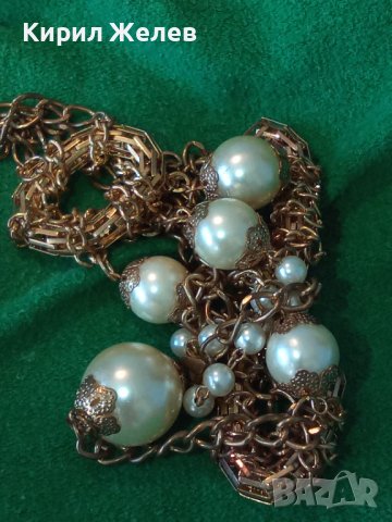 ЗЛАТИСТ ВИНТИДЖ ПЕРЛЕН ГЕРДАН 8515, снимка 9 - Колиета, медальони, синджири - 29604894