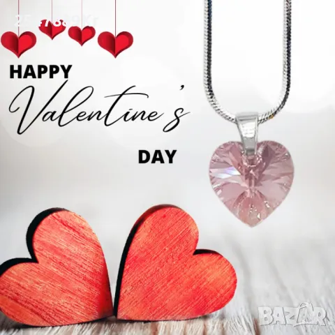 Колие с кристал Сърце, снимка 2 - Колиета, медальони, синджири - 48678093