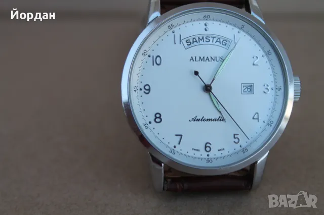 Швейцарски мъжки автоматичен часовник ''Almanus'' /25 камъка/, снимка 2 - Мъжки - 50024404