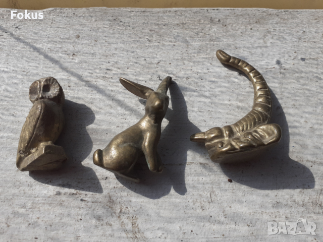 Миниатюрни бронзови фигурки 3 броя - лот 2, снимка 2 - Антикварни и старинни предмети - 44603716