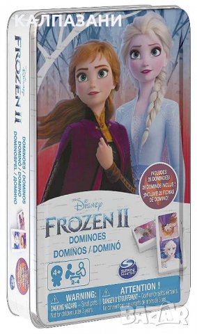 Домино Spin Master Cardinal - Frozen 2, в метална кутия 6053258, снимка 1 - Игри и пъзели - 36020239