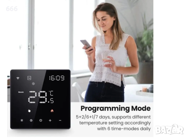 Интелигентен WiFi термостат, снимка 4 - Друга електроника - 52890492
