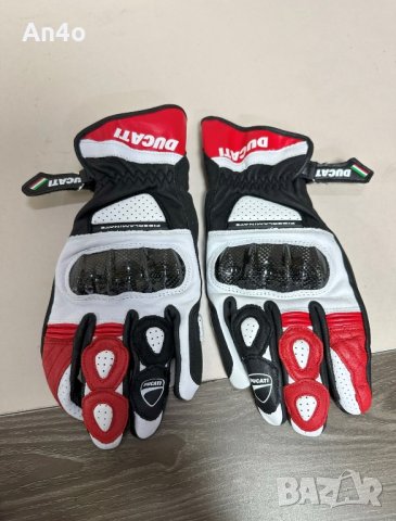 Нови! Мъжки/Дамски 4 сезонни кожени мото ръкавици за мотор от телешка кожа с протектори Ducati Дукат, снимка 3 - Аксесоари и консумативи - 44294921