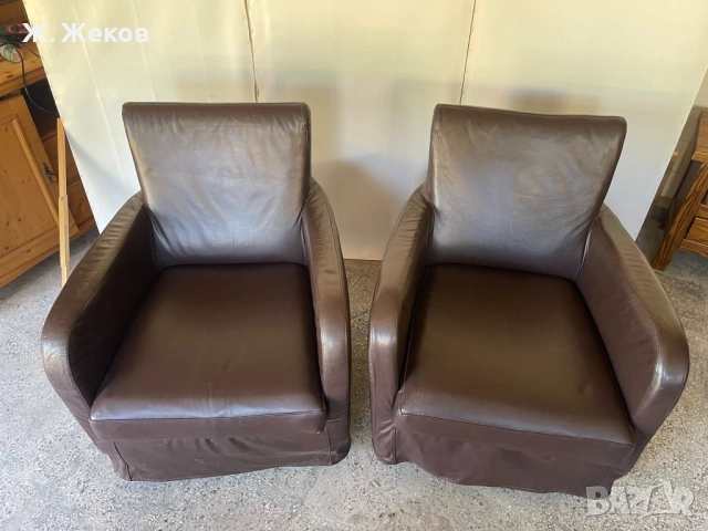 Две кожени кресла, снимка 3 - Дивани и мека мебел - 52010095