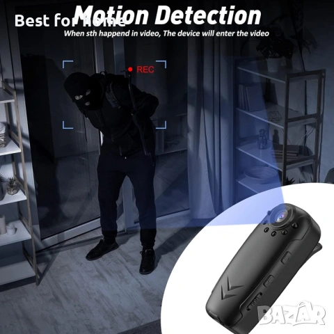 Мини камера за тяло, преносима 1080P Full HD спортна DVR видеорегистратор, нощно виждане, снимка 6 - Камери - 53684649