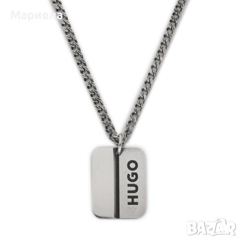 Hugo Колие E-Logotag-Necklac 50476887 Сребрист, снимка 4 - Колиета, медальони, синджири - 42109857