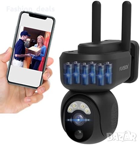 Нова камера за видеонаблюдение с акумулаторна батерия Панорама 355°