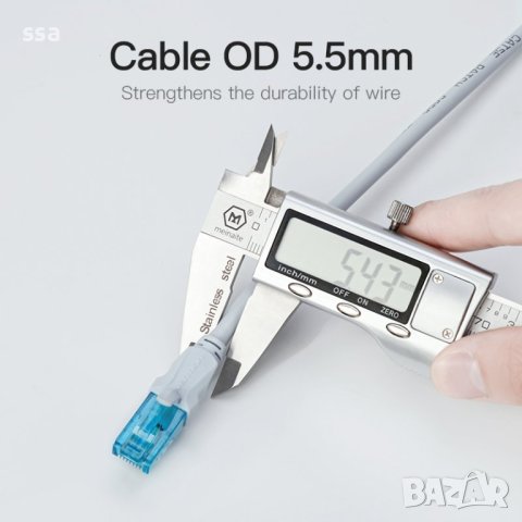 Vention Кабел LAN UTP Cat5e Patch Cable - 3M Blue - VAP-A10-S300, снимка 12 - Кабели и адаптери - 44231137