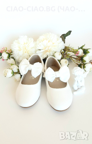№25-36, Бели балеринки за момиче с елегантна панделка BUBBLE KIDS, снимка 5 - Детски обувки - 44148575