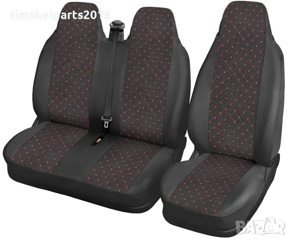 Тапицерия Лукс Капитонирана за Ford Transit 2000-2013 год. Червен конец
