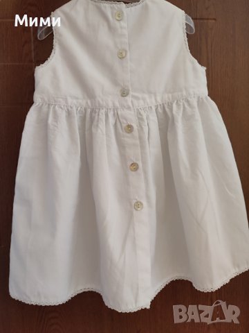 Бяла рокля 9-12 месеца, снимка 2 - Бебешки рокли - 41828793