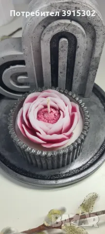 Ръчно изработени подаръчни комплекти от гипсокерамика със свещи от 100% соев восък, снимка 2 - Декорация за дома - 49724144