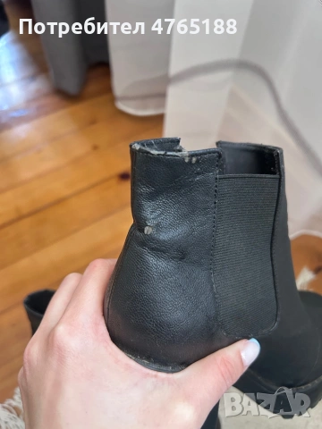 Черни боти на дебел ток H&M, снимка 3 - Дамски боти - 53837360