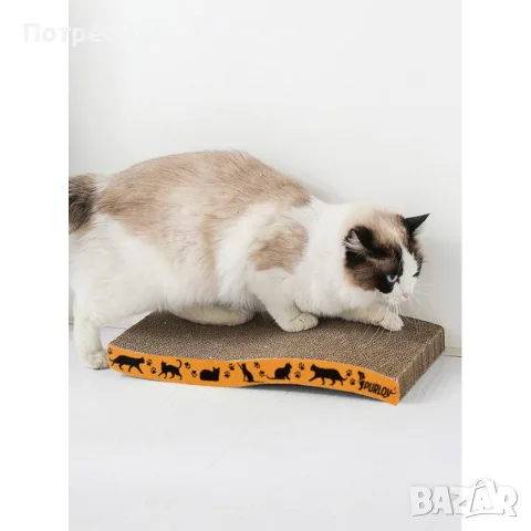Хоризонтална драскалка за котки Purlov, снимка 2 - За котки - 55849636