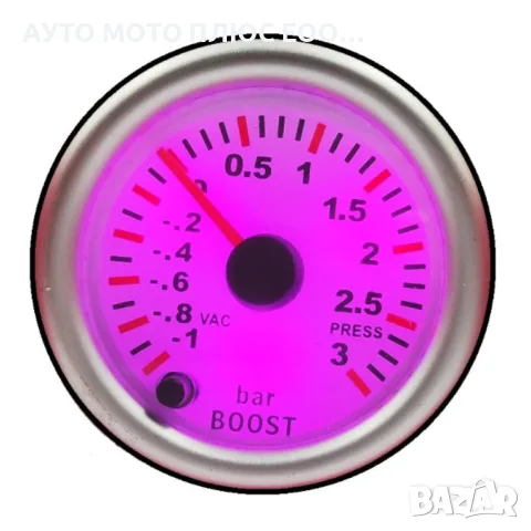 Уред за налягането на турбината Boost Meter RGB - 3 bar/52мм/7 цвята., снимка 7 - Аксесоари и консумативи - 51394594