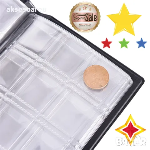 Кожен джобен класьор албум с капачета за 120 монетни пари книга колекция за събиране и подарък, снимка 14 - Нумизматика и бонистика - 49271676