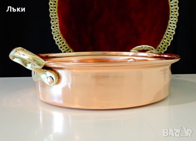 Меден тиган,медна тава,ръчно кована чиста червена мед. , снимка 7 - Антикварни и старинни предмети - 40951147