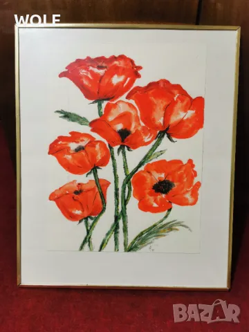 Авторска масло бои върху картон подписана немска картина