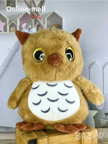 Плюшена играчка Сова, 25см, Реалистична Плюшена Сова