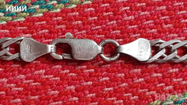 Сребърно колие ланец с медальон звезда, снимка 3 - Колиета, медальони, синджири - 52065910