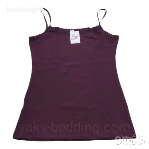 Дамски лилав потник ИВОН с тънка презрамка и дантела, размери S-2XL, снимка 2 - Бельо - 48582830