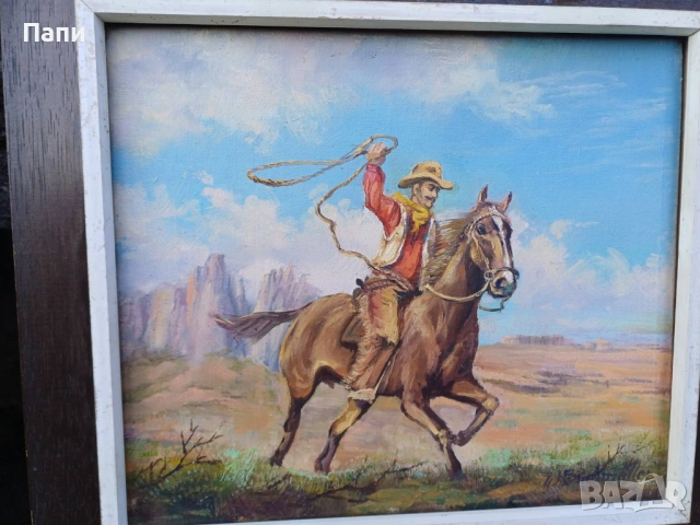 Лот от три картини-"Дивият запад"., снимка 4 - Антикварни и старинни предмети - 53268493
