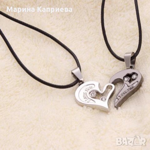 Колие ""I love"you" сребристо/черно /K-20/, снимка 4 - Колиета, медальони, синджири - 35895913