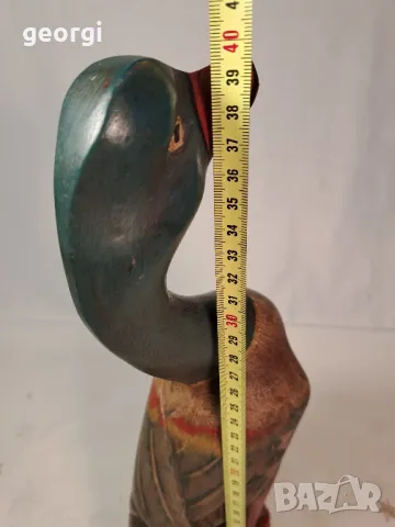 дървена статуетка патица дърворезба   7/2, снимка 6 - Статуетки - 49775368