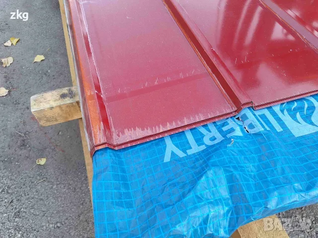 Покривна пластифицирана ламарина TR20x280-1120 RAL3011 L=3.2м в София, снимка 7 - Строителни материали - 55770678