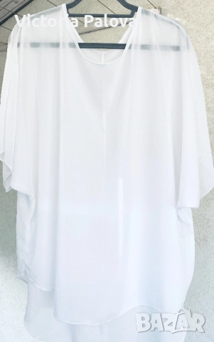Италианска бяла блуза- туника, снимка 2 - Туники - 52714790