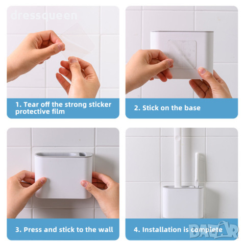 3857 СИЛИКОНОВА ЧЕТКА СЪС СТОЙКА ЗА ТОАЛЕТНА, снимка 6 - Други стоки за дома - 44572617