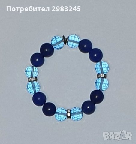 Гривна от лазурит и син кварц