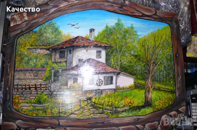 Маслена картина върху дървено пано , снимка 2 - Картини - 36346044