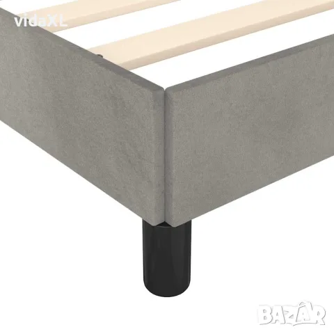 vidaXL Рамка за легло без матрак, светлосива, 140x200 см, кадифе, снимка 7 - Спални и легла - 56147168