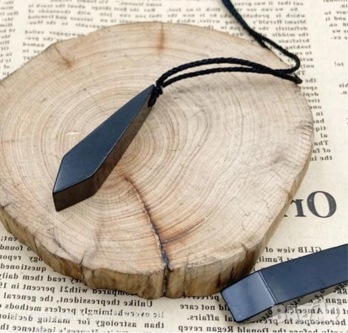 С≥45% Аспиден Камък Висулка от Шунгит Разсейва Статичен Електрически Заряд и Статично Електричество, снимка 3 - Колиета, медальони, синджири - 41801519