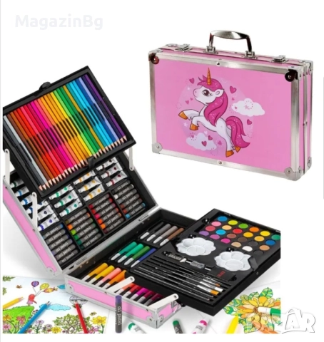 Комплект за рисуване и оцветяване на две нива в куфарче /145 части/ 