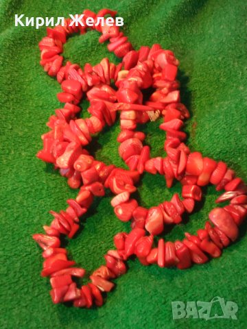 ПРЕКРАСНО СКЪПОЦЕННО ВИНТИДЖ АРТ КОЛИЕ от НАТУРАЛЕН ЧЕРВЕН КОРАЛ БИЖУ РЪЧНА ИЗРАБОТКА 15376