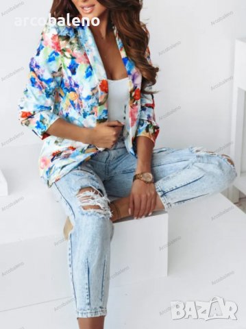 Модно дамско пролетно сако с принт, 5цвята , снимка 8 - Сака - 39988653