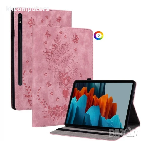 Samsung Galaxy Tab S9+ SM-X816 Butterfly Rose Кожен Калъф и Протектор