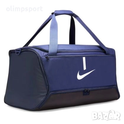 Спортен сак NIKE academy team, Син, 90 л с твърдо дъно от здрава и плътна текстилна материя., снимка 2 - Сакове - 52668979